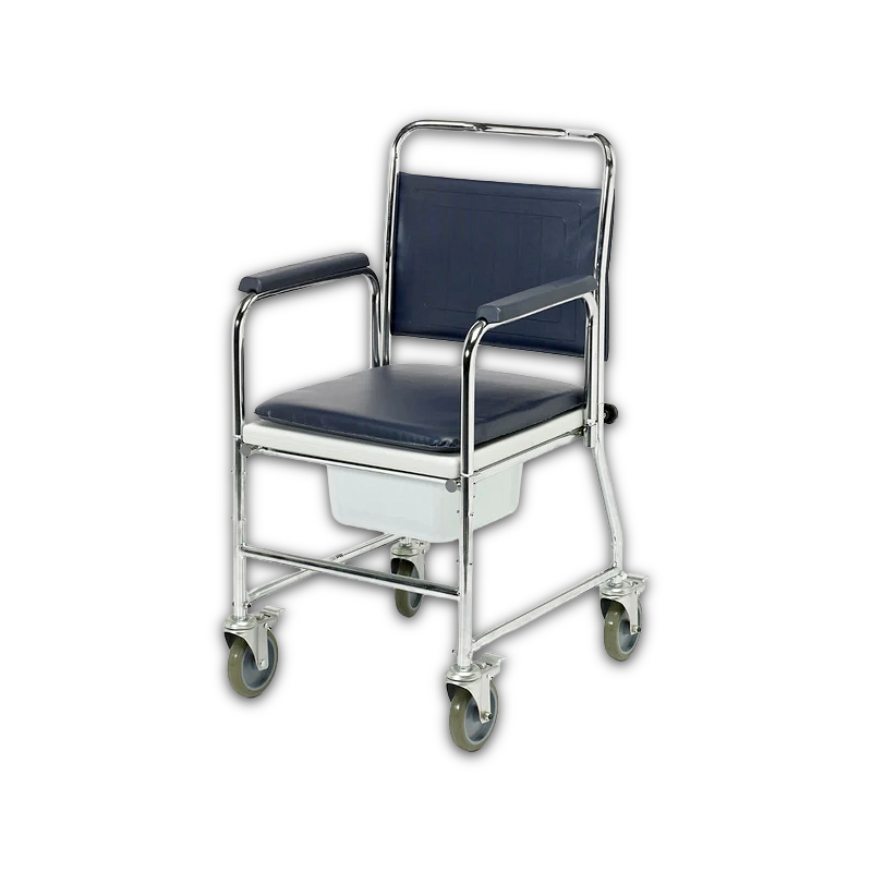 Commode Chair Chrome with Square Bowl
