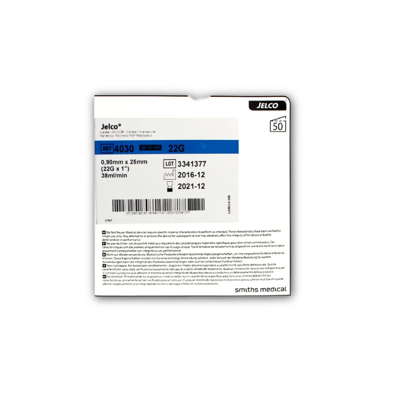 Jelco Advanced IV Catheter 22G x 25mm (50)