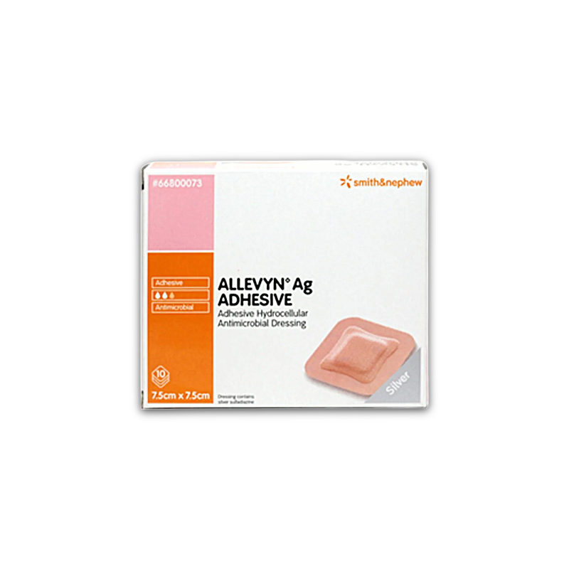 Allevyn AG Adhesive Dressing 7.5cm x 7.5cm (10)