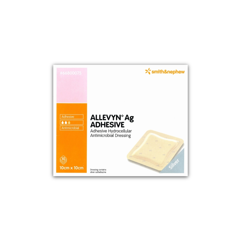 Allevyn AG Adhesive Dressing 10cm X 10cm (10)