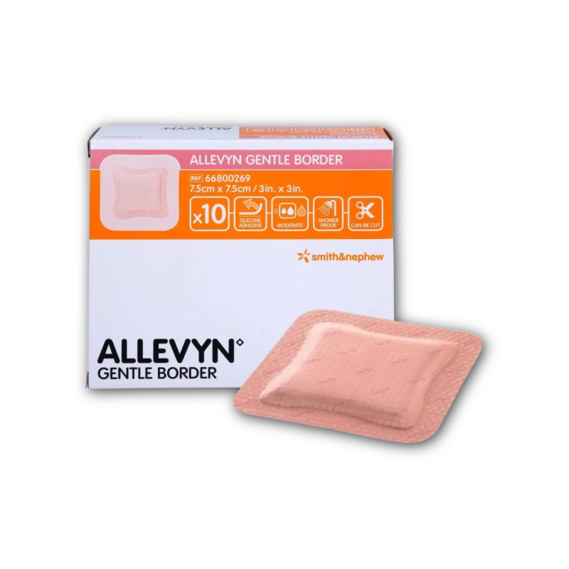 Allevyn Gentle Border Dressing - 7.5cm x 7.5cm (10)