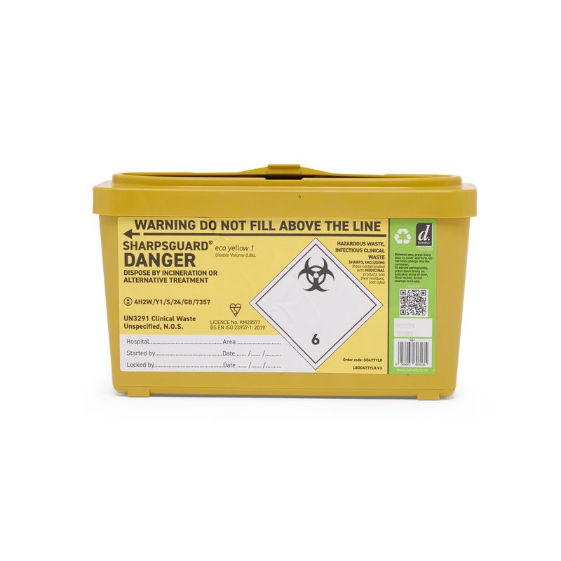 Sharps Bin - 1 Litre Yellow