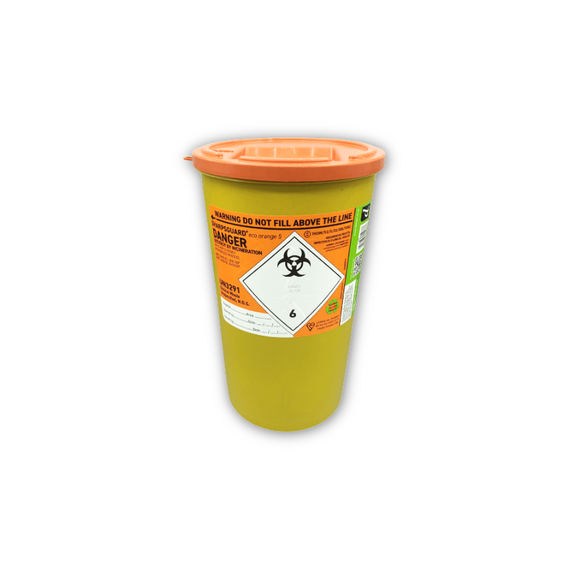 Sharps Bin - 5 Litre with Orange Lid