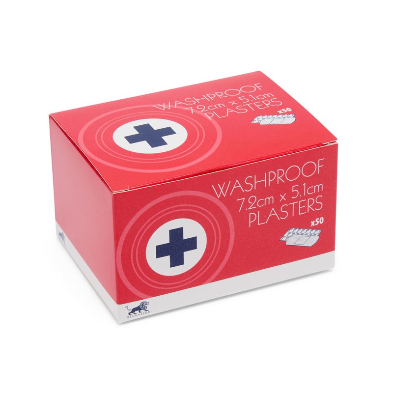 Blue Lion Washproof Plasters - 7.2cm x 5.1cm (50)