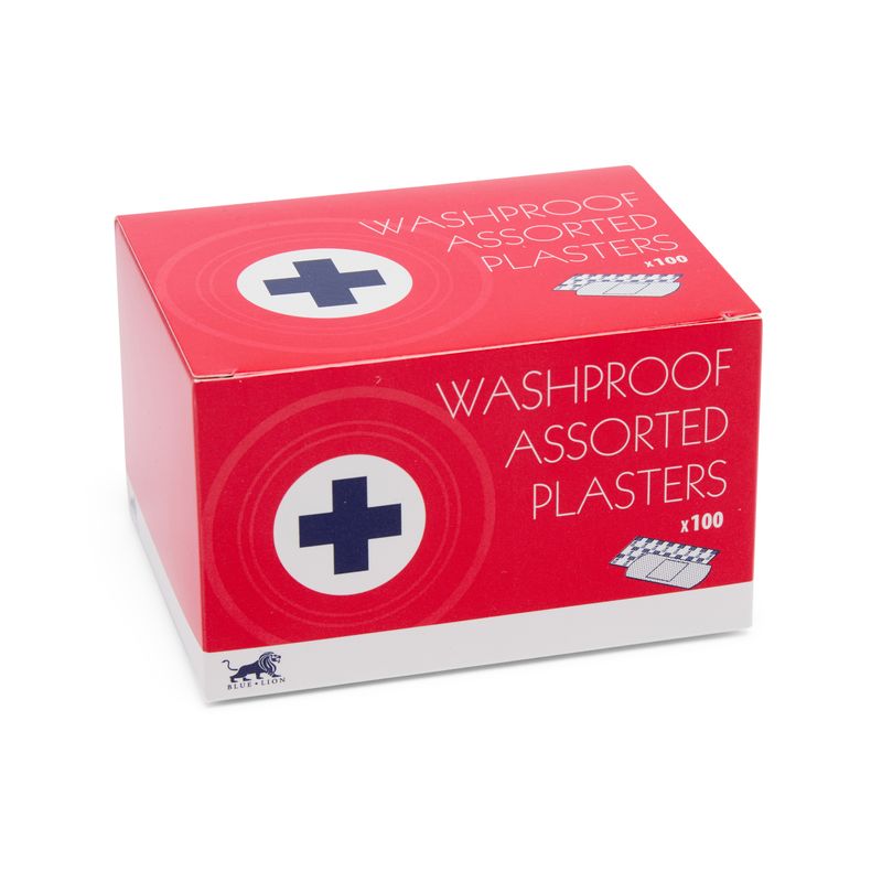Blue Lion Washproof Plasters – Assorted Sizes (100)