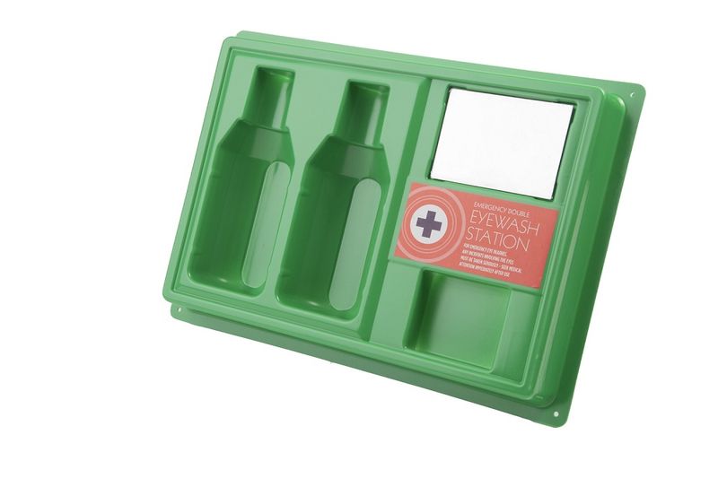 Double Eyewash Panel with Mirror - Empty