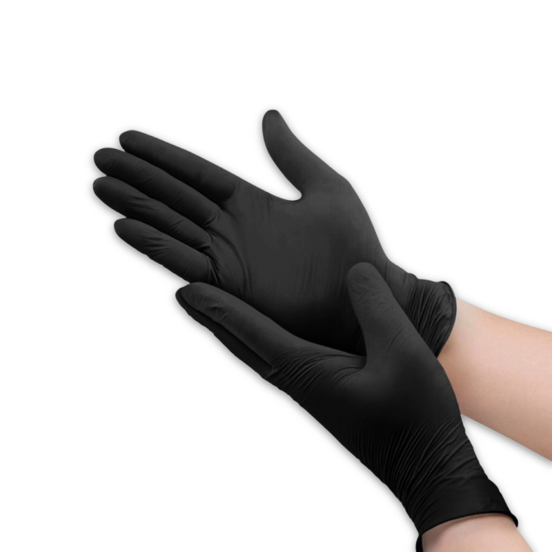 Black Nitrile Gloves - Large (100)