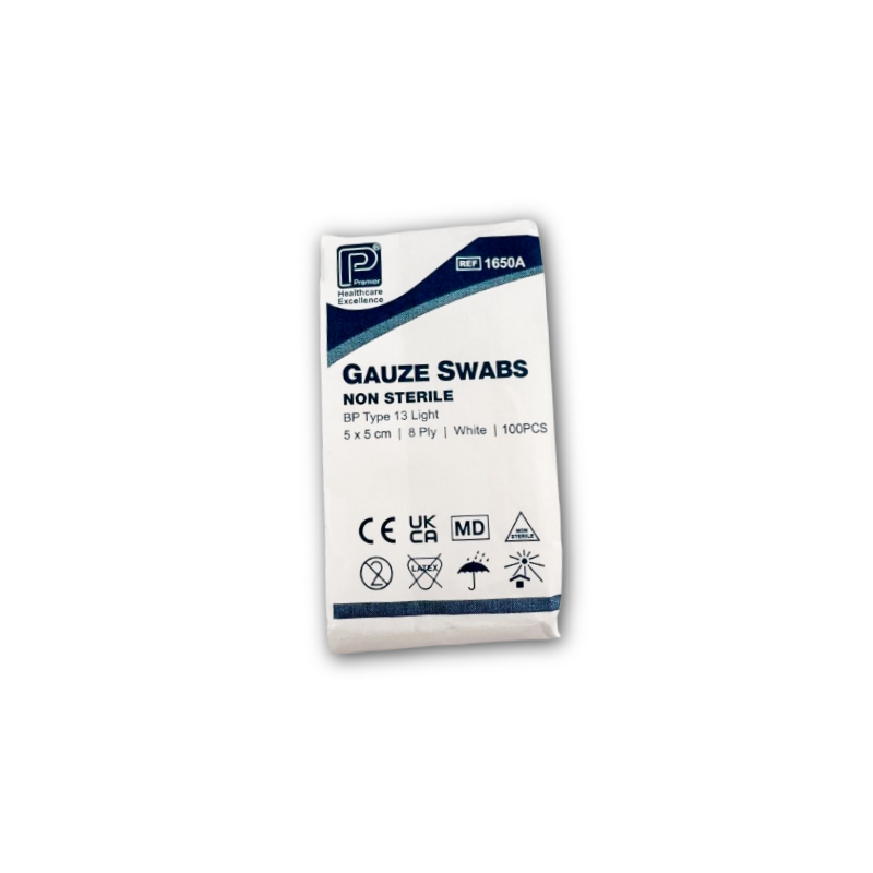 Sterile Gauze Swabs - 8ply - 5cm x 5cm (5)