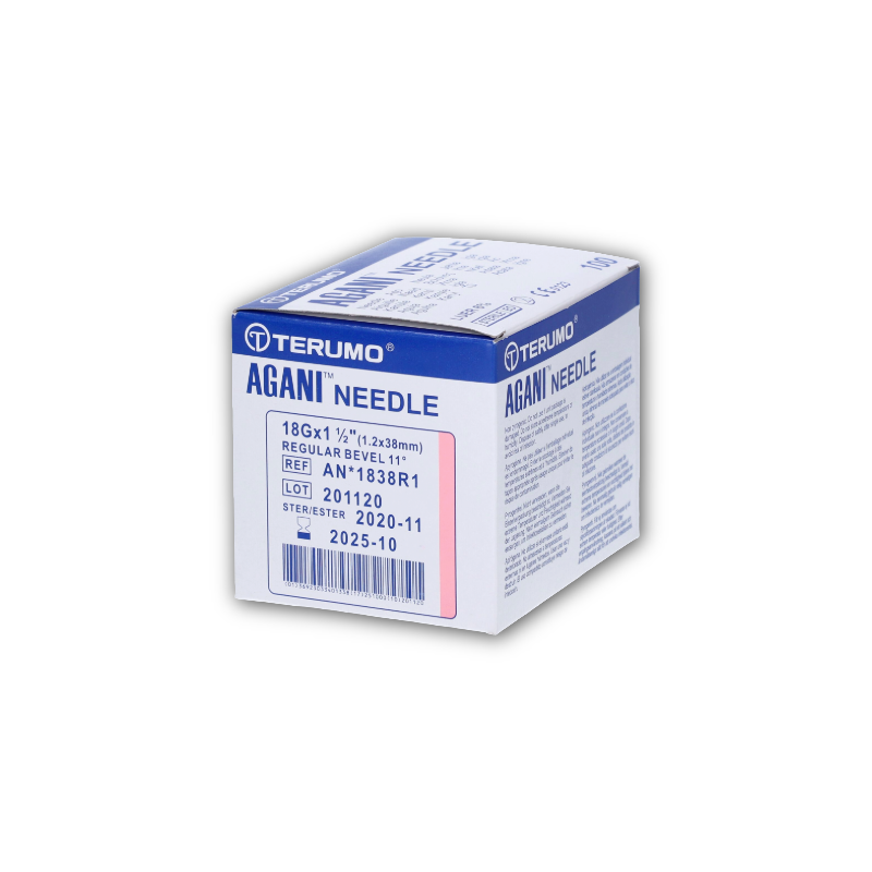 Terumo AGANI Needle - 18G x 1.5"- Pink RB (100)