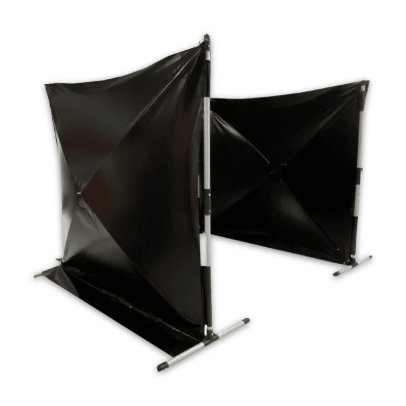 Mid-Range Incident Screen (5.4m L x 1.8m H) Single Piece 3 Panel Black