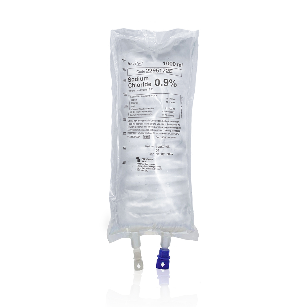 Sodium Chloride 0.9% I/V Bag - 1 Litre (1) *POM*