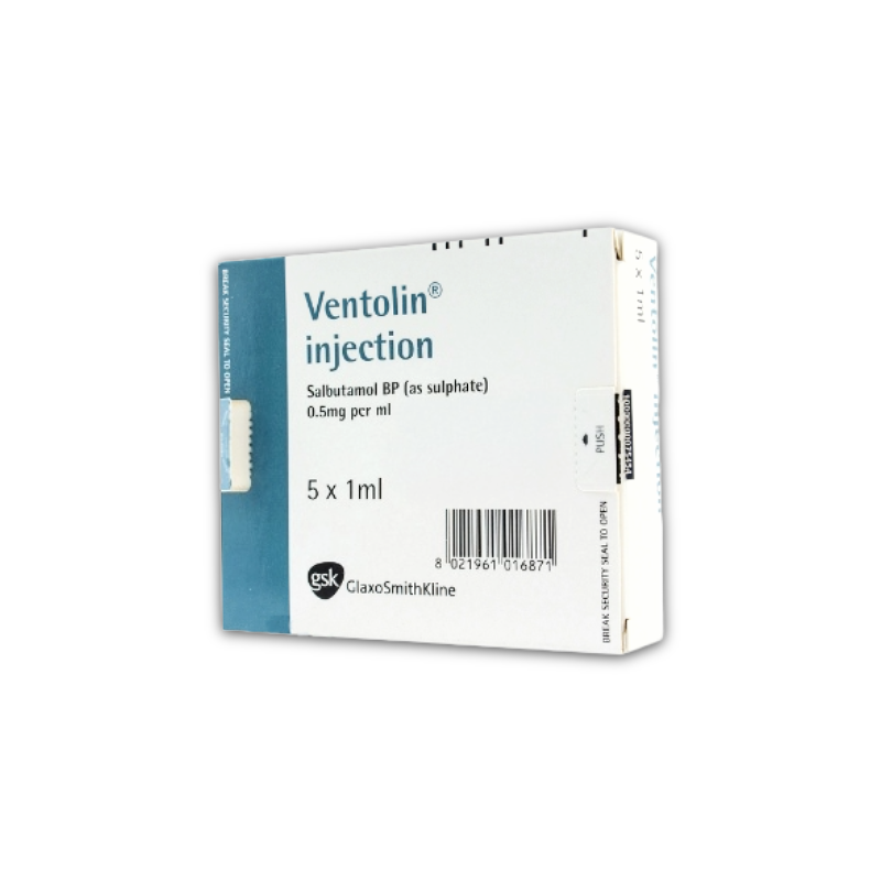 Ventolin Injection - 0.5mg/ml (5) *POM*